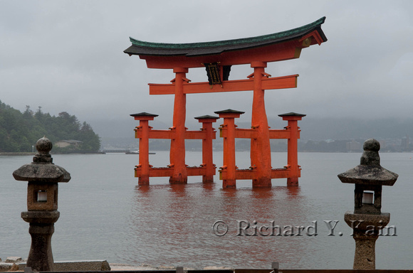 The "Floating" Torii Gate from Land