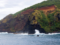 Waves crashing on Pitcairn Island