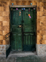 Decorated Green Doorway